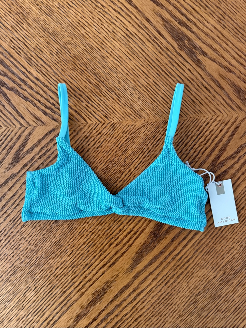 GOOD AMERICAN Always Fits Twist Bikini Top - Pool